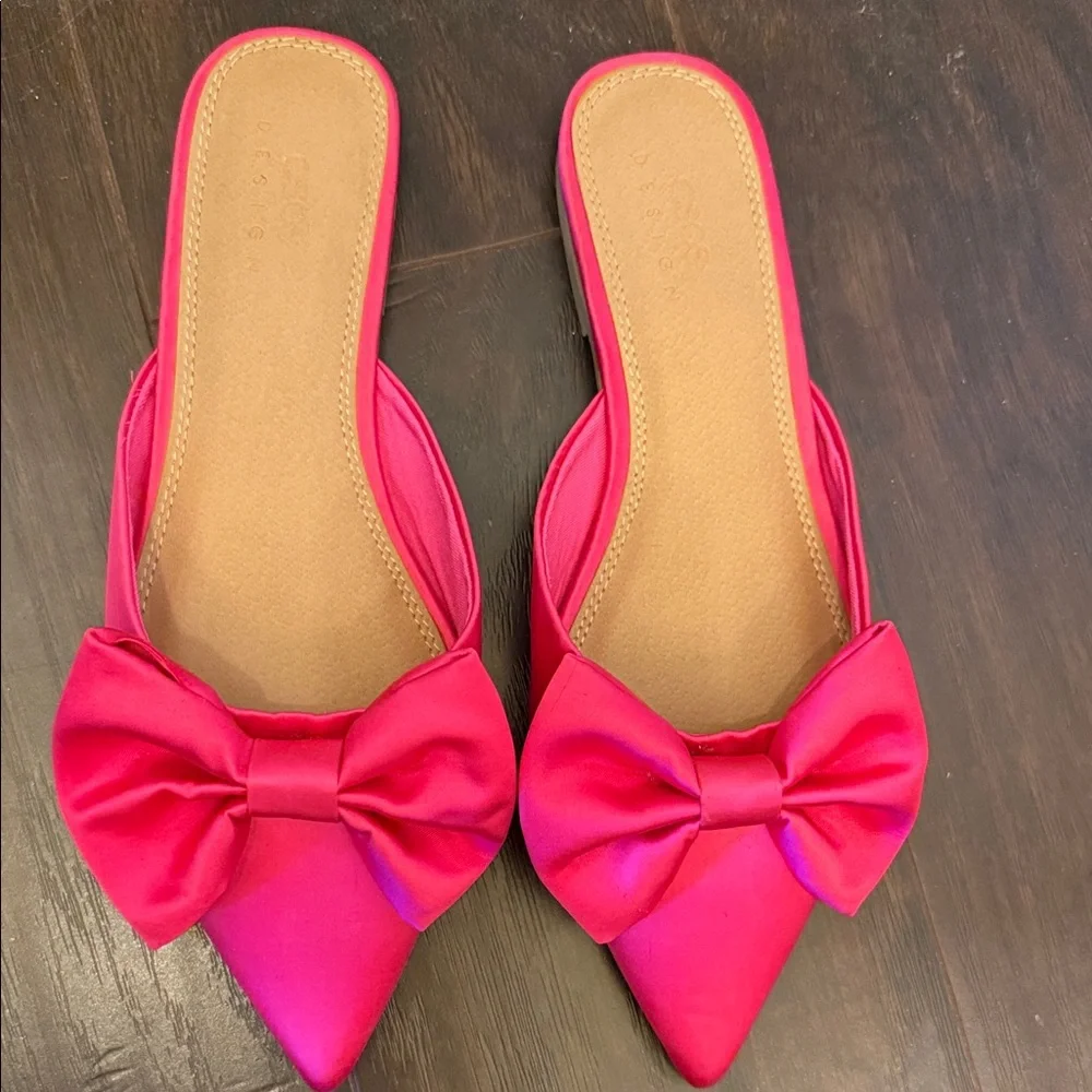 ASOS Fuchsia Bow Mules - Picture 2 of 7